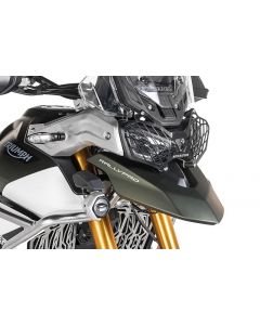 Scheinwerferschutz schwarz mit Schnellverschluss für Triumph Tiger 900 *OFFROAD USE ONLY*